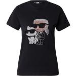 Silberne Karl Lagerfeld T-Shirts mit Glitzer aus Jersey für Damen Größe XS 