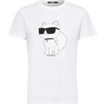Cremefarbene Print Karl Lagerfeld T-Shirts aus Baumwolle für Damen Größe XS 