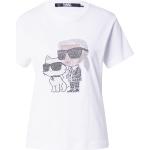 Silbergraue Karl Lagerfeld T-Shirts aus Jersey für Damen Größe XS 