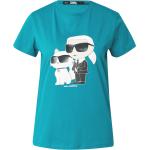 Petrolfarbene Karl Lagerfeld T-Shirts aus Jersey für Damen Größe XS 