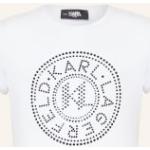 Weiße Karl Lagerfeld Kinder-T-Shirts aus Elastan Größe 176 