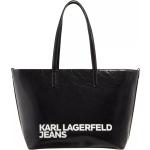 Reduzierte Schwarze Vintage Karl Lagerfeld Shopper  aus Leder für Damen 
