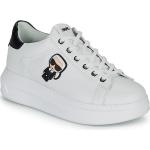 Weiße Karl Lagerfeld Flache Sneaker für Damen Größe 37 mit Absatzhöhe 3cm bis 5cm 