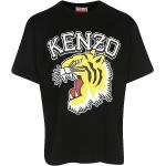 Reduzierte Schwarze Kurzärmelige KENZO Tiger T-Shirts Tiger aus Baumwolle für Herren Größe L 