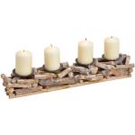 Braune Kerzenhalter aus Holz 
