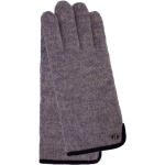 Graue Melierte Wasserdichte Kessler Strick-Handschuhe aus Wolle für Damen Größe S 