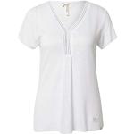 Weiße Key Largo V-Ausschnitt V-Shirts mit Glitzer aus Viskose für Damen Größe XS 