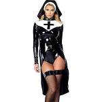 Schwarze Sexy Meme / Theme Halloween Nonnen Kostüme aus PVC für Damen 