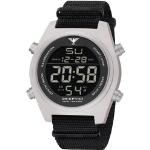 Schwarze 10 Bar wasserdichte KHS Quarz Armbanduhren mit Digital-Zifferblatt mit Alarm mit Mineralglas-Uhrenglas mit NATO-Armband 