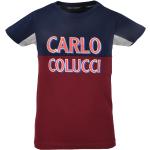 Rote Gestreifte Carlo Colucci Kinder-T-Shirts aus Elastan Größe 122 