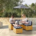 Blaue Bessagi Garten Lounge Sofas aus Tanne 