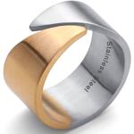 Reduzierte Goldene Bicolor Ringe aus Edelstahl für Damen 60mm 