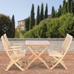 Beige Siena Garden Gartenstühle aus Massivholz klappbar 