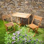 Braune Merxx Porto Gartenstühle aus Massivholz klappbar 2 Teile 