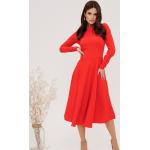 Rote Klassische Wadenlange | Midi Freizeitkleider aus Jersey für Damen Größe XL 