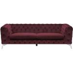 Klassisches Polstersofa Samtstoff Chesterfield Style rot Sotra