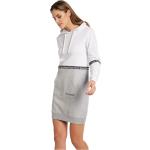 Weiße Gestreifte Color Blocking Bruno Banani Winterkleider aus Baumwolle für Damen Größe S 