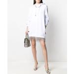 Reduzierte Weiße Langärmelige Philipp Plein Kleider mit Ärmel aus Baumwolle für Damen Größe XL 