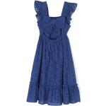 Blaue Ärmellose Lapin House eckigem Ausschnitt Kinderkleider aus Baumwolle für Mädchen 