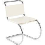 Weiße Bauhaus Knoll International Freischwinger Stühle aus Leder 
