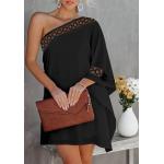 Schwarze Langärmelige Mini Abendkleider & festliche Kleider für Damen 