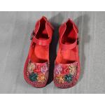 Rote Retro Oxford Schuhe für Damen mit Absatzhöhe 5cm bis 7cm 