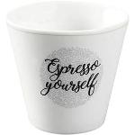 Krasilnikoff - Espressotasse, Espressobecher - Espresso Yourself - grau, weiß - Höhe: 6 cm - ca. 90 ml - Porzellan
