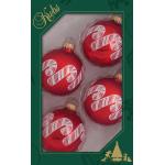 Rote Krebs Glas Lauscha Weihnachtskugeln & Christbaumkugeln Süßigkeiten glänzend aus Glas 4 Teile 