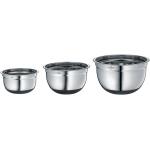 Silberne Küchenprofi Rührschüsseln aus Edelstahl spülmaschinenfest 3 Teile 
