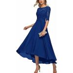 Königsblau Knöchellange U-Ausschnitt Abendkleider & festliche Kleider aus Spitze für Damen Größe S zur Hochzeit 