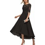 Schwarze Knöchellange U-Ausschnitt Abendkleider & festliche Kleider aus Spitze für Damen Größe L für den Bräutigam 