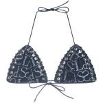 Reduzierte Blaue Bikini Tops aus Baumwolle für Damen Größe M 