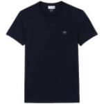 Marineblaue Kurzärmelige Lacoste Rundhals-Auschnitt T-Shirts aus Baumwolle für Herren Größe 4 XL Große Größen 