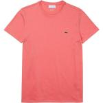 Pastellrosa Kurzärmelige Lacoste Rundhals-Auschnitt T-Shirts Orangen aus Jersey für Herren 