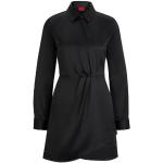 Schwarze Langärmelige HUGO BOSS HUGO Winterkleider aus Polyester für Damen Größe XS 
