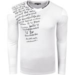 Reduzierte Weiße Langärmelige Rusty Neal V-Ausschnitt V-Shirts aus Baumwolle für Herren Größe 3 XL 