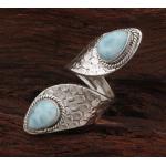 Himmelblaue Boho Ringe mit Stein Tiere aus Silber für Damen 