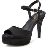 Reduzierte Schwarze LASCANA High-Heel Sandaletten aus Kunstleder für Damen Größe 37 mit Absatzhöhe über 9cm 