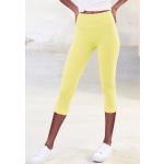 Gelbe LASCANA Capri Leggings aus Elastan für Damen Größe 3 XL 
