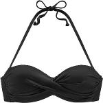 Schwarze Klassische LASCANA Bikini Tops aus Elastan für Damen 