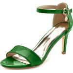 Grüne LASCANA High-Heel Sandaletten aus Kunstleder für Damen Größe 41 mit Absatzhöhe 5cm bis 7cm 