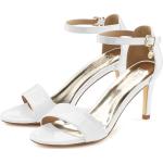 Weiße LASCANA High-Heel Sandaletten aus Kunstleder für Damen Größe 37 mit Absatzhöhe 5cm bis 7cm 