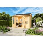 Beige Lasita Maja Gartenhäuser aus Fichte mit Satteldach 