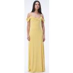 Gelbe Ralph Lauren Lauren by Ralph Lauren Wasserfall-Ausschnitt Abendkleider & festliche Kleider aus Elastan für Damen Größe XS 