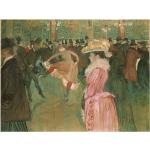 Legendarte - Kunstdruck auf Leinwand - Ball im Moulin Rouge Henri de Toulouse-Lautrec - Wanddeko, Canvas cm. 60x80