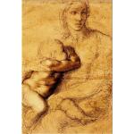 Legendarte - Kunstdruck auf Leinwand - Madonna mit Kind Michelangelo Buonarroti - Wanddeko, Canvas cm. 60x90