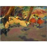 Legendarte - Kunstdruck auf Leinwand - Vor der Aufführung Edgar Degas - Wanddeko, Canvas cm. 60x75