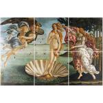 Legendarte - Multipanel Bilder Die Geburt der Venus - Sandro Botticelli cm. 100x150 (6 Stück)