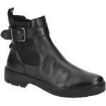 Reduzierte Schwarze Legero Gore Tex Blockabsatz Stiefel mit Absatz Reißverschluss aus Glattleder mit herausnehmbarem Fußbett für Damen mit Absatzhöhe 5cm bis 7cm 