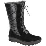Schwarze Legero Novara Gore Tex Winterstiefel & Winter Boots Schnürung aus Leder mit herausnehmbarem Fußbett für Damen mit Absatzhöhe bis 3cm 